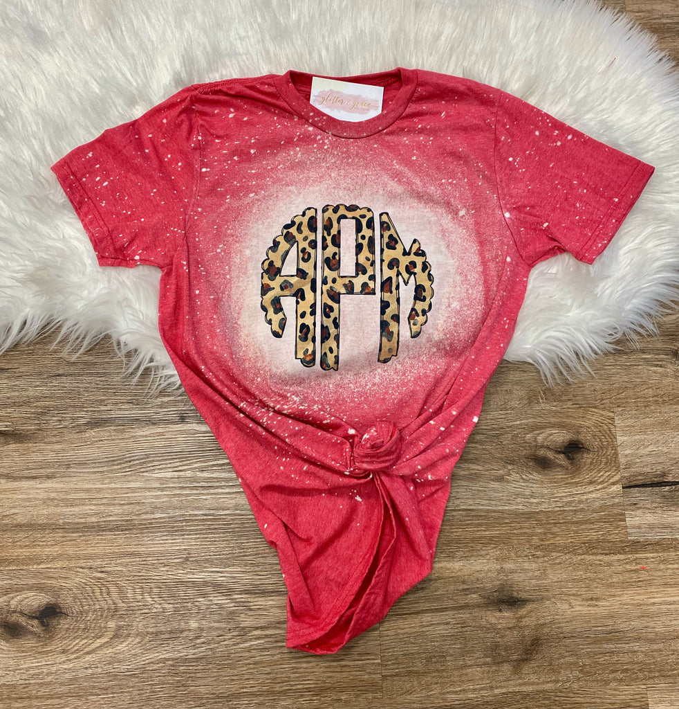 Red leopard tee
